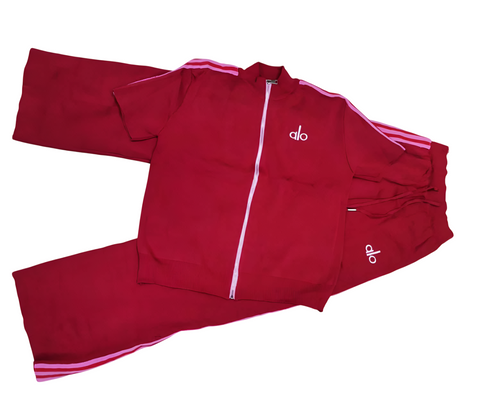 Alo Tracksuit Red Pink Stripes