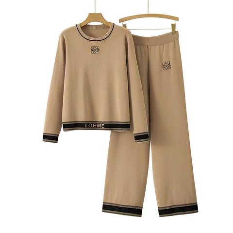 Loewe Two-Piece Knitted Set Nude Beige