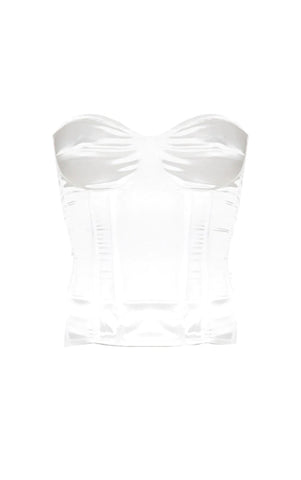 WHITE SATIN CORSET