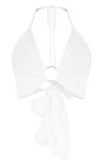 WHITE PLUNGE RING DETAIL BRALET