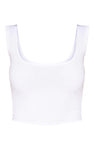 BASIC WHITE LONG LINE CROP TOP