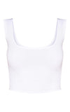 BASIC WHITE LONG LINE CROP TOP