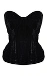 PETITE BLACK VELVET BONDED CORSET