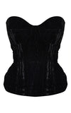 PETITE BLACK VELVET BONDED CORSET